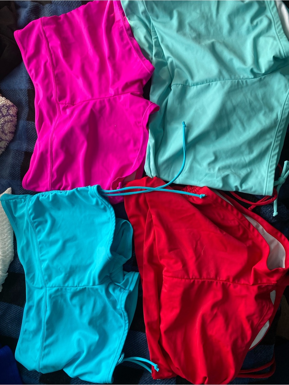 Colorblock Women's Bikini Bottoms Pack - Pink, Aqua, Turquoise, Red